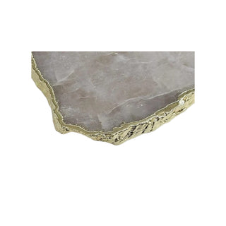 Smoky Quartz Cheese Board with Gold Trim
