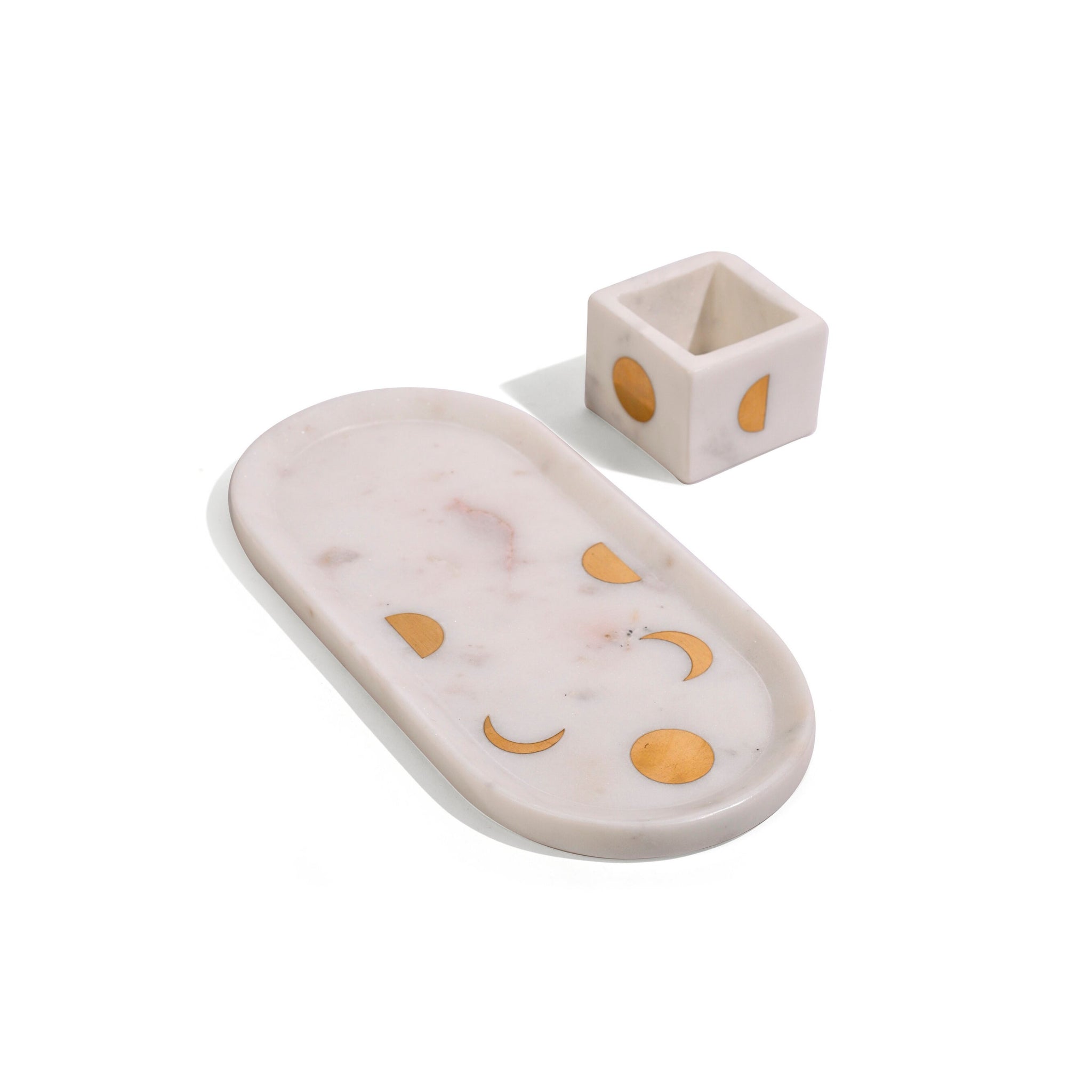 Marble Moon Serving Tray with Bowl