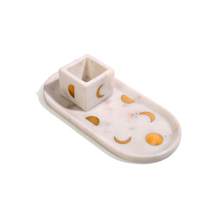 Marble Moon Serving Tray with Bowl