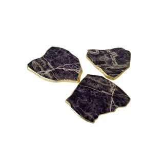 Amethyst Cheese Platter Board with Gold Trim