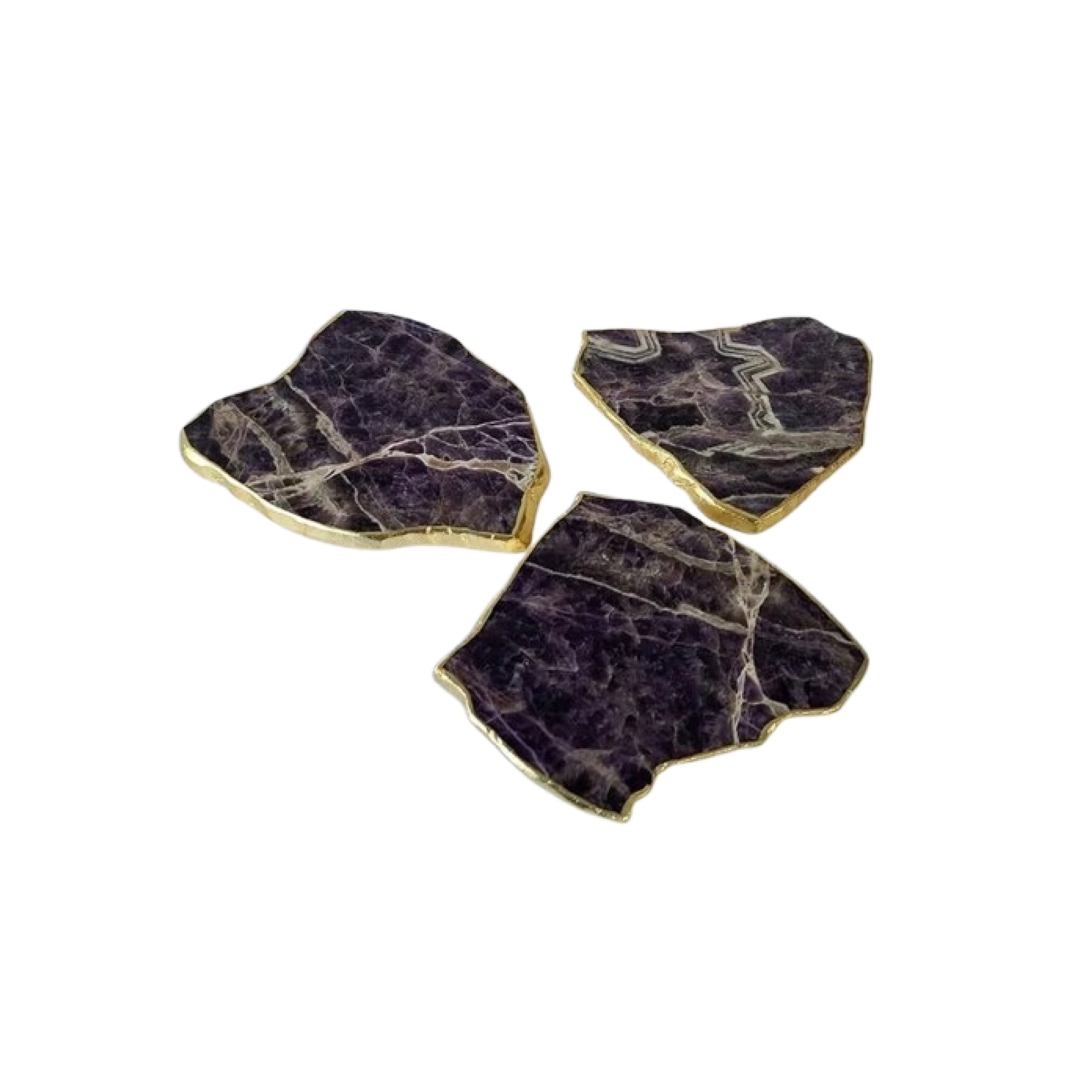 Amethyst Cheese Platter Board with Gold Trim