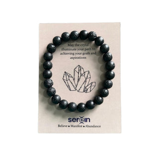 Black Lava Beaded Bracelet