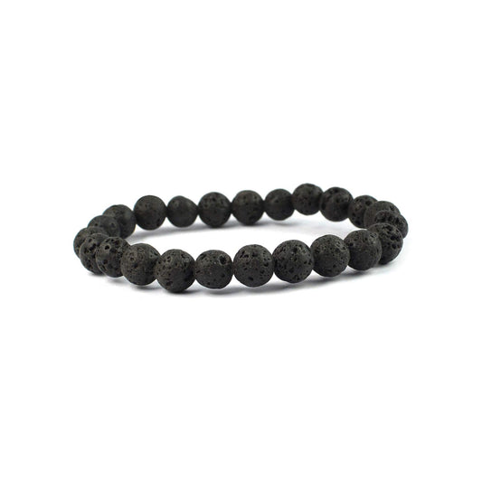 Black Lava Beaded Bracelet