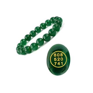 Green Jade Zibu Coin with Bracelet