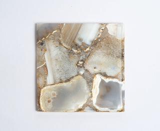 Brown Agate Coaster Set - Polished Edges