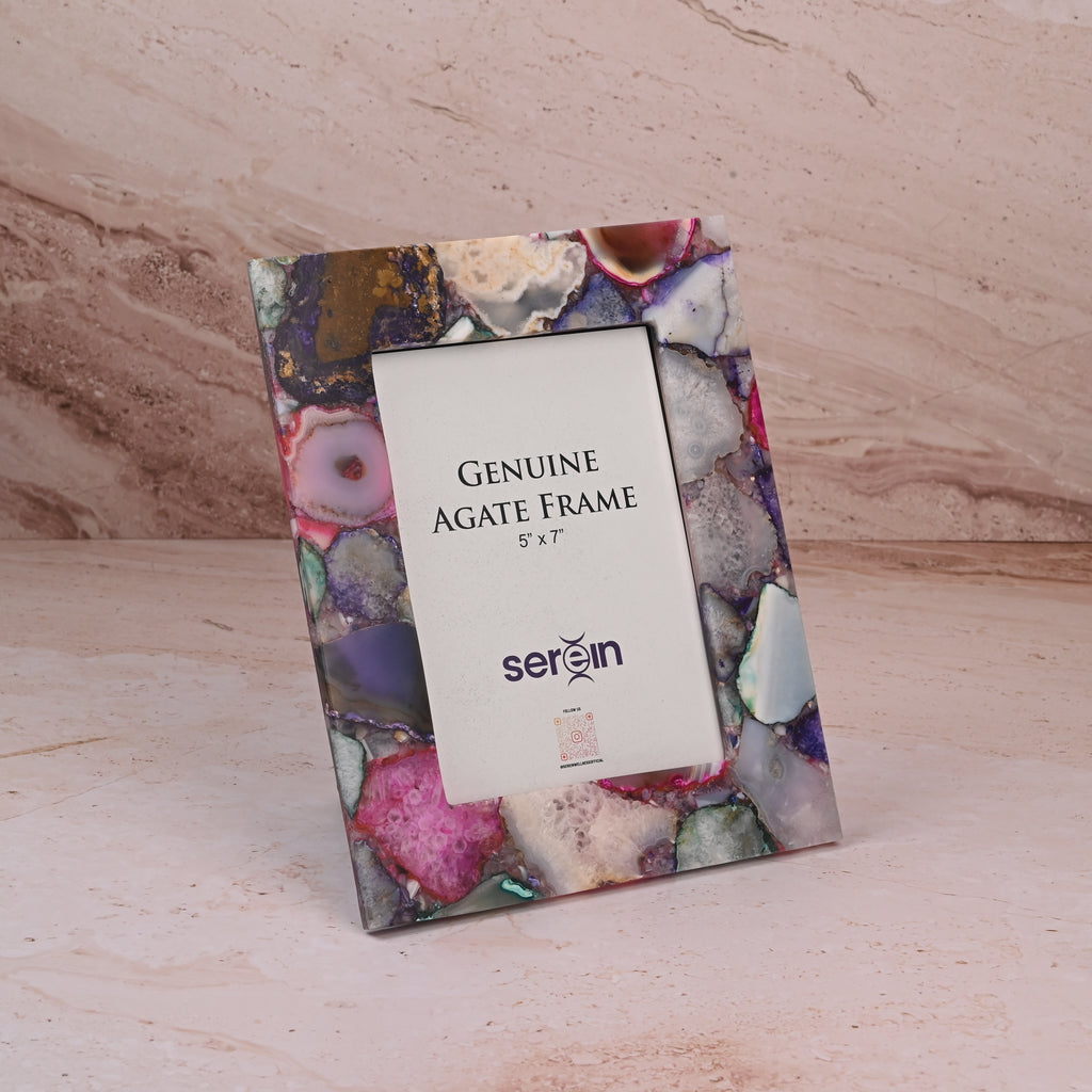 Multi Color Agate Photo Frame