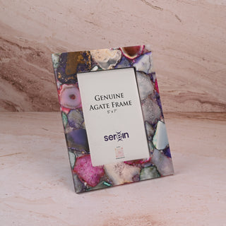 Multi Color Agate Photo Frame