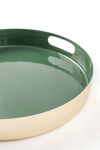 Green Round Ottoman Serving Tray