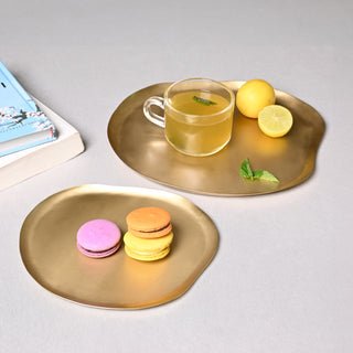 Heirloom Brass Serving Platter Tray (Set Of 2)