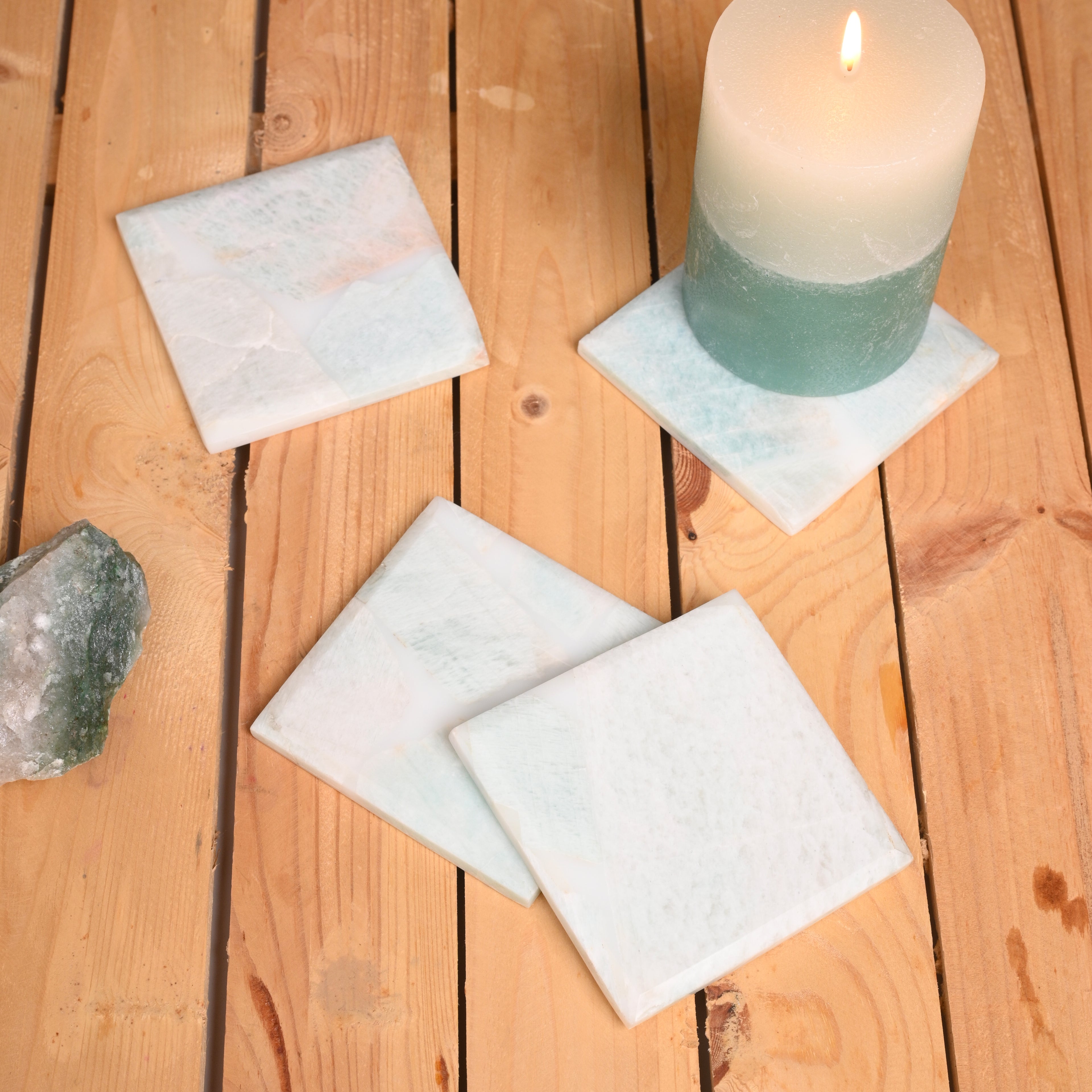 Amazonite Coaster Set
