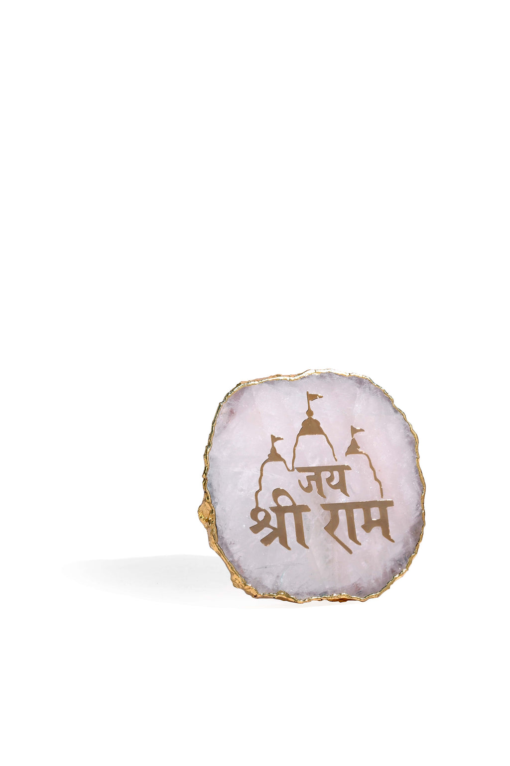 Agate Jai Shri Electroplated Border With Stand