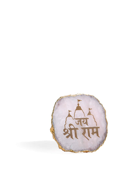 Agate Jai Shri Electroplated Border With Stand