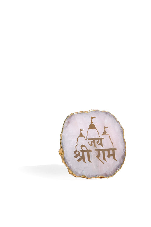Agate Jai Shri Electroplated Border With Stand