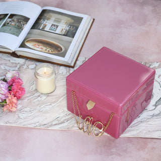 Pink Glass Jewellery Box 