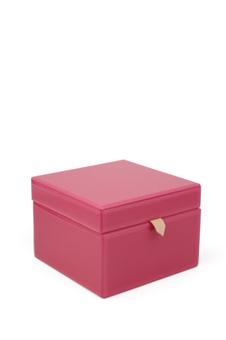 Pink Glass Jewellery Box 