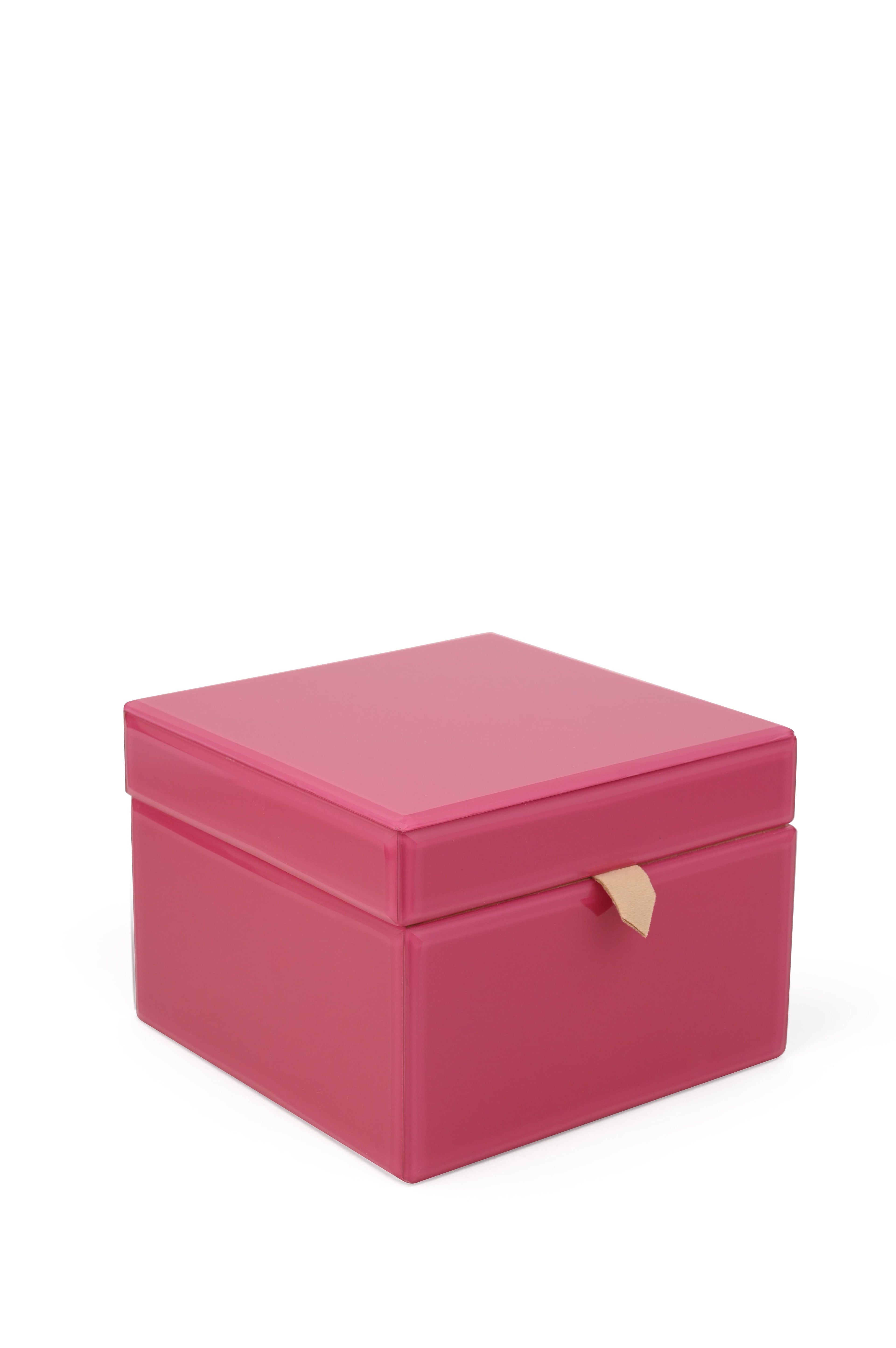 Pink Glass Jewellery Box 