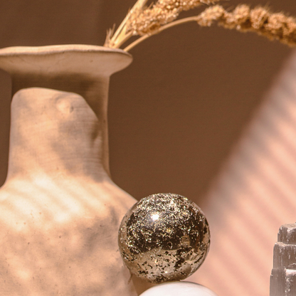 Peru Pyrite Gemstone Sphere Ball