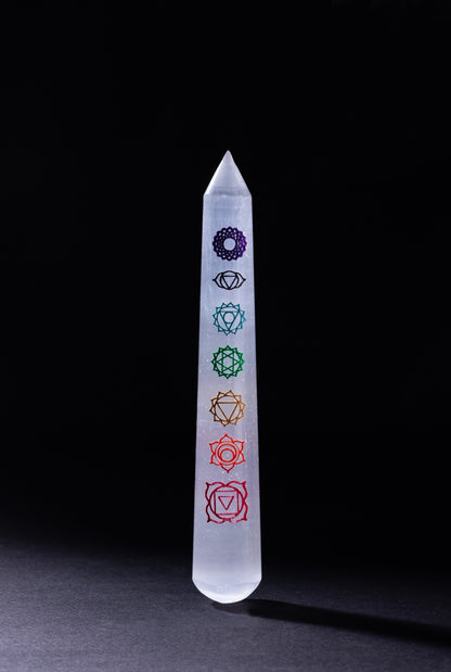 Selenite Chakra Wand Carved