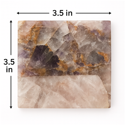 Amethyst with Rose Quartz Coaster Set