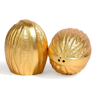 Gold Walnut Salt and Pepper Shaker - Set of 2