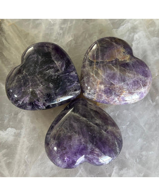 Amethyst Heart Palm Stone 2 Inch