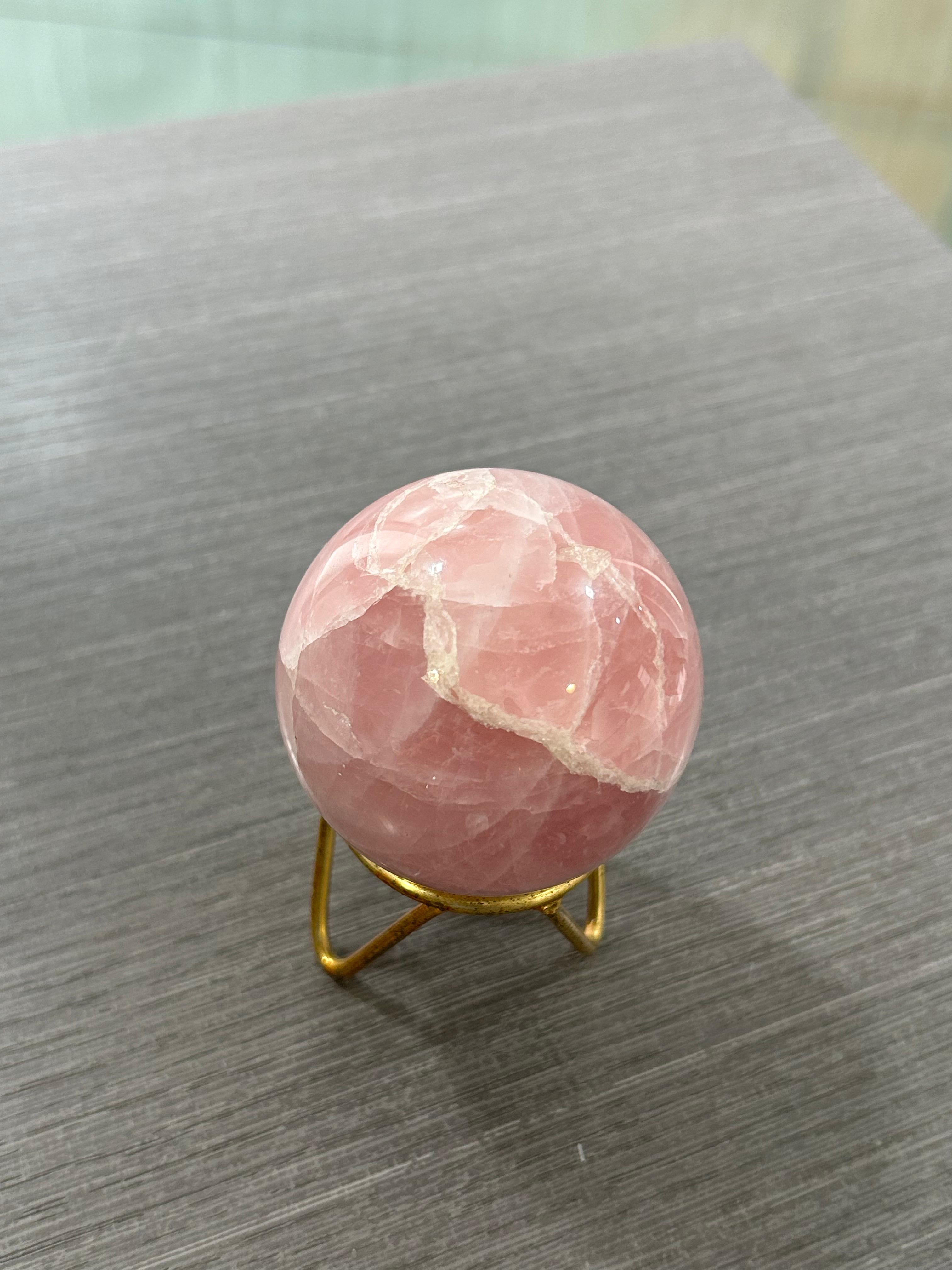 Rose Quartz Sphere Ball 50 mm for Good Luck