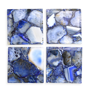 Blue Agate Coaster Set