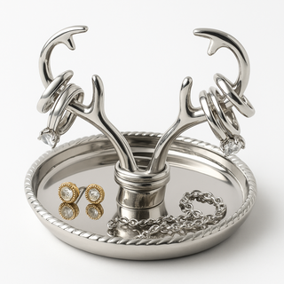 Silver Antler Ring Dish Holder
