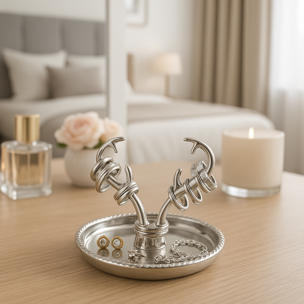 Silver Antler Ring Dish Holder