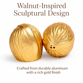 Gold Walnut Salt and Pepper Shaker - Set of 2