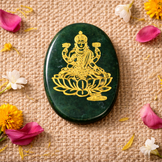 Green Jade Laxmi Zibu Coin for Prosperity