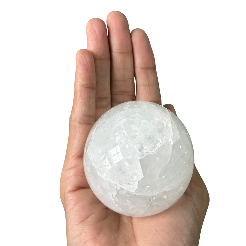 White Quartz Sphere Ball 50 mm