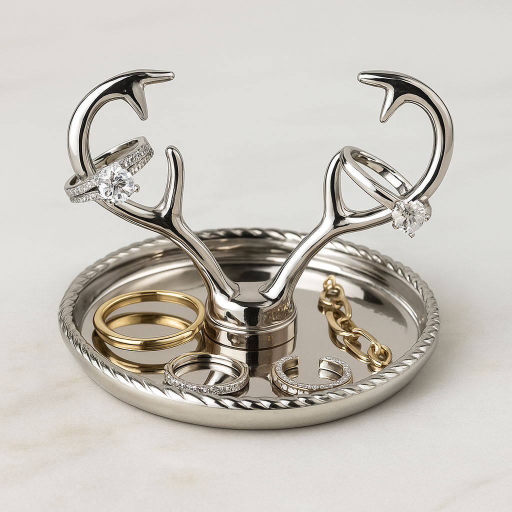 Silver Antler Ring Dish Holder