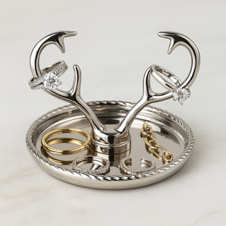 Silver Antler Ring Dish Holder