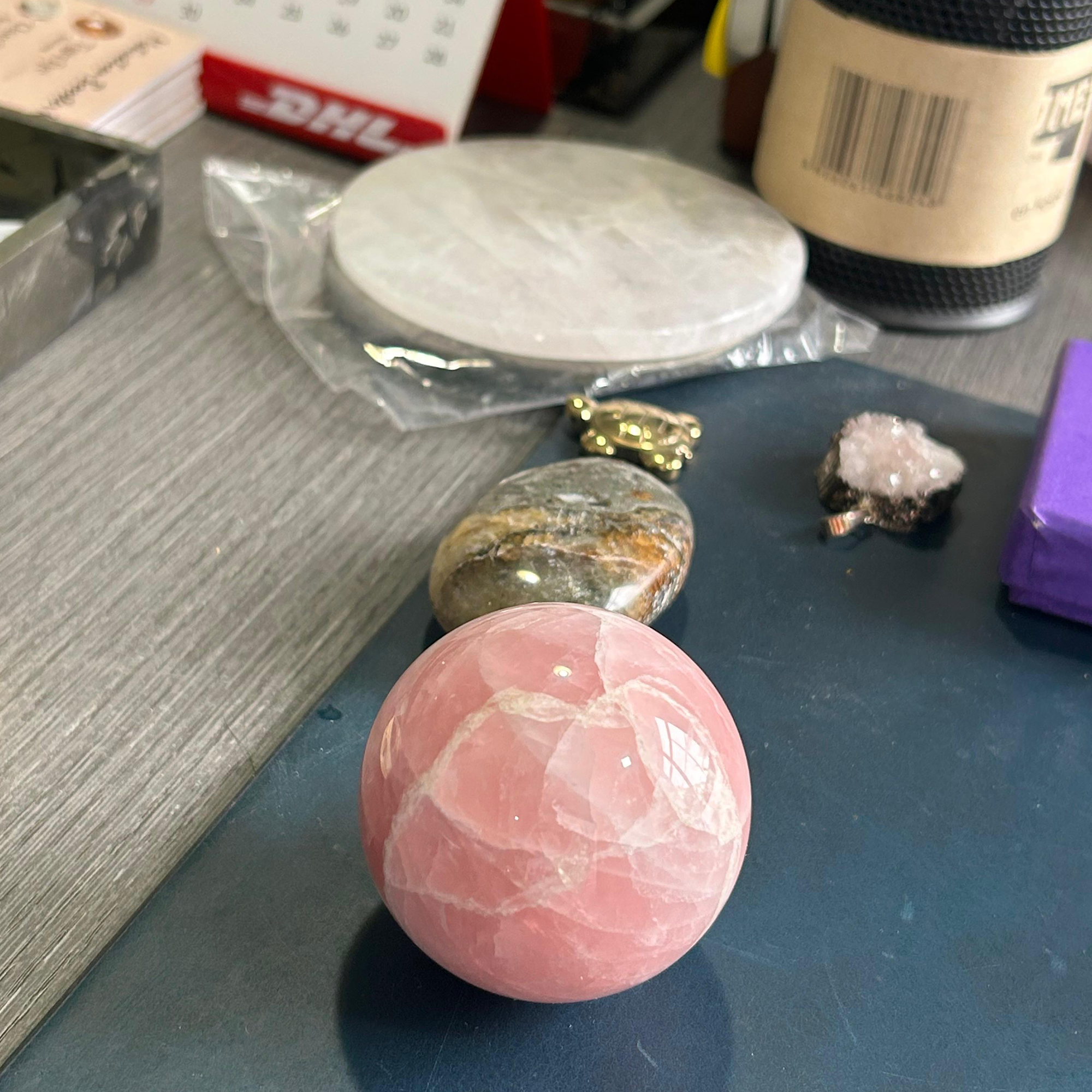 Rose Quartz Sphere Ball 50 mm for Good Luck