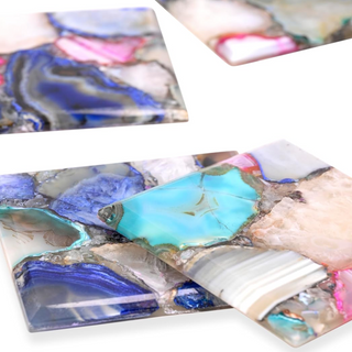 Multi-Color Agate Coaster Set