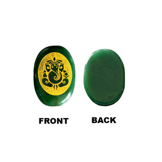 Green Jade Ganesha Zibu Coin for Wealth and Prosperity