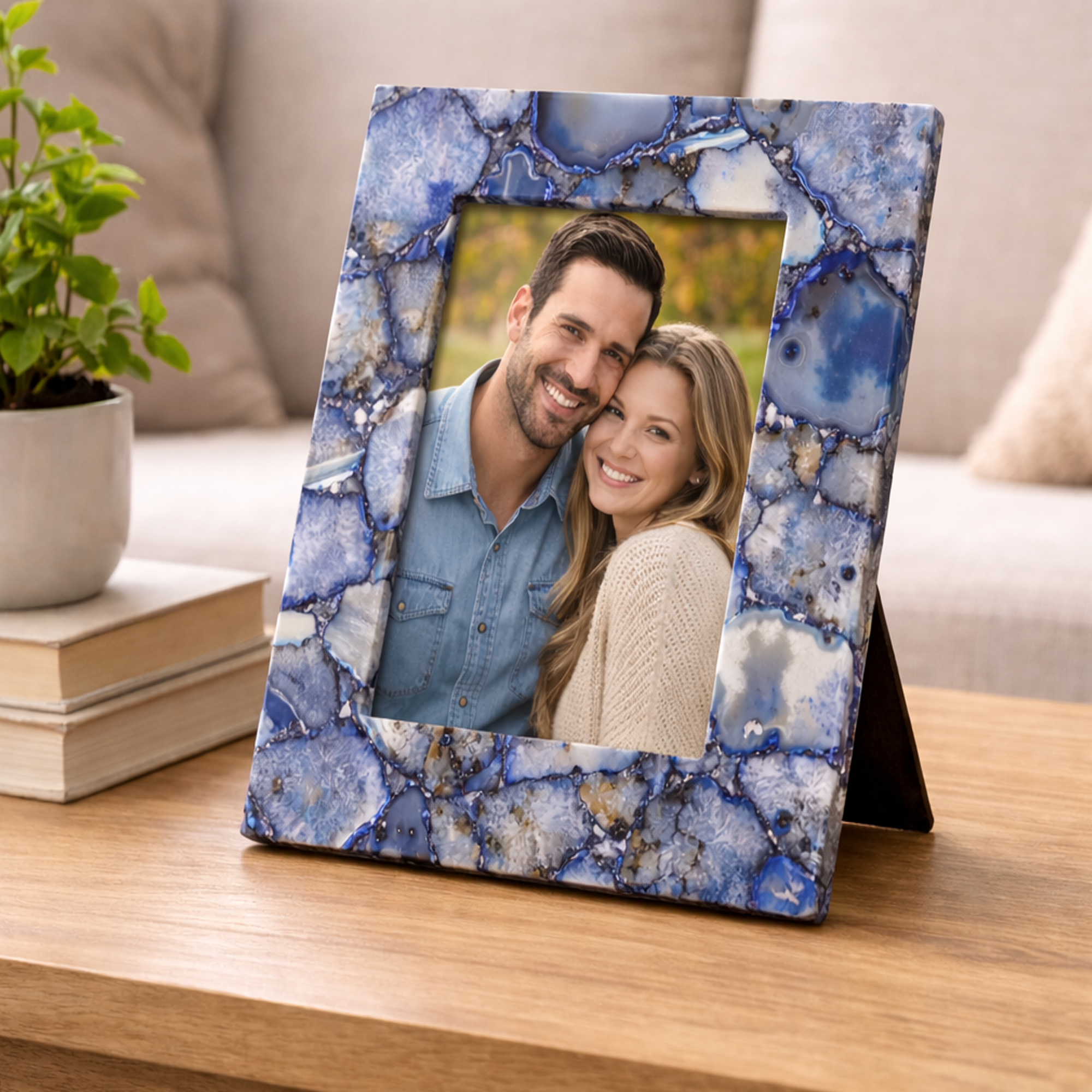 Blue Agate Photo Frame