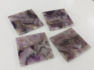 Amethyst Coaster Set - Polished Edges