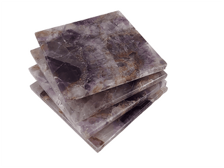 Amethyst Coaster Set - Polished Edges