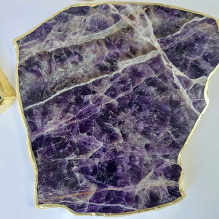 Amethyst Cheese Platter Board With Gold Trim