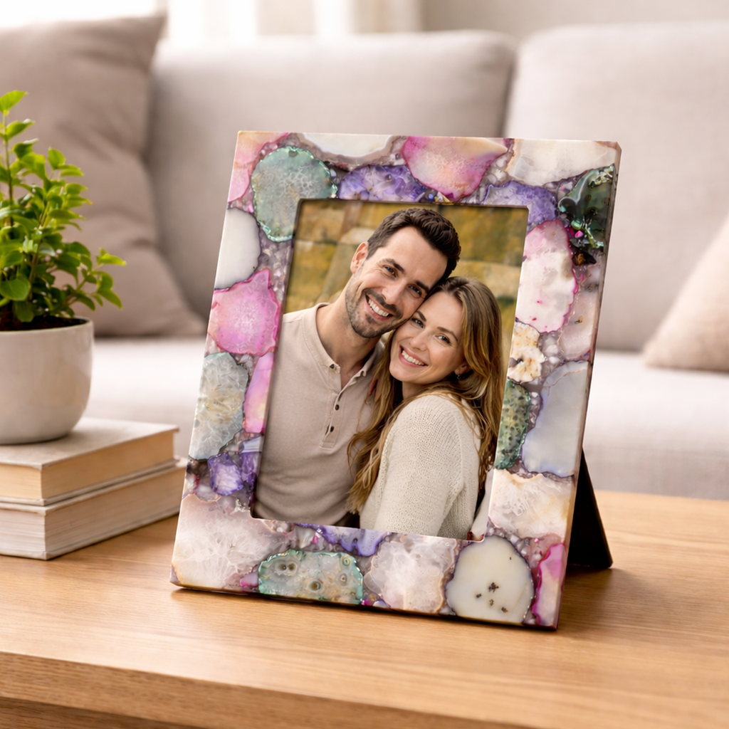 Multi Color Agate Photo Frame
