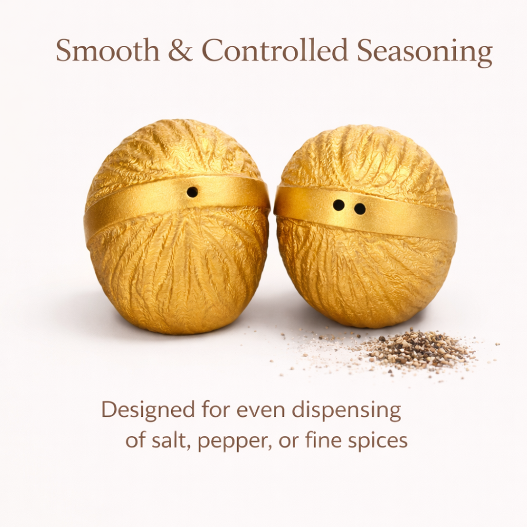 Gold Walnut Salt and Pepper Shaker - Set of 2