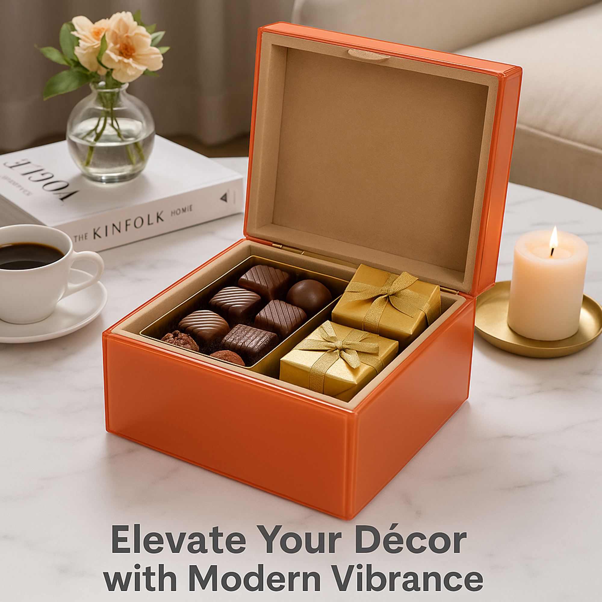 Orange Glass Jewellery Box