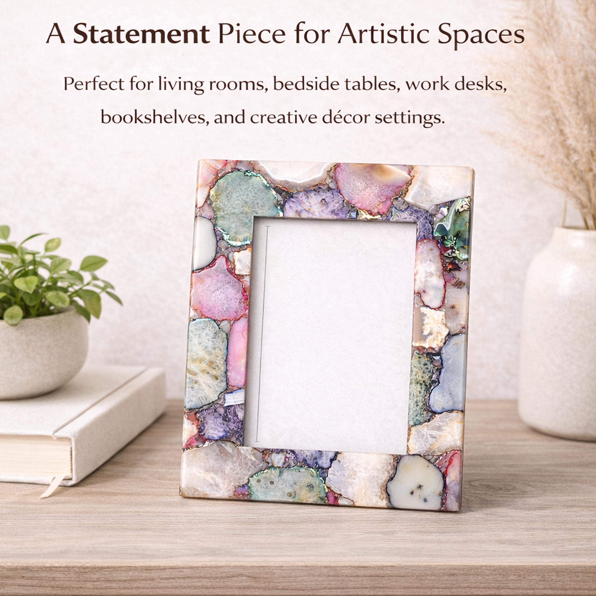 Multi Color Agate Photo Frame