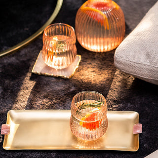 Roseate Blush: Handmade Pink Drinking Glasses  (Set of 4)