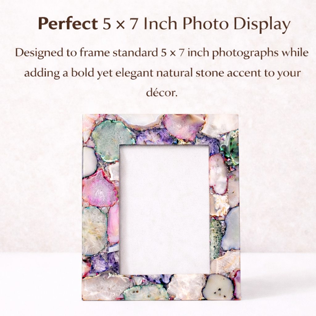 Multi Color Agate Photo Frame