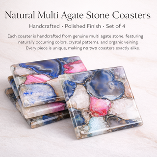 Multi-Color Agate Coaster Set