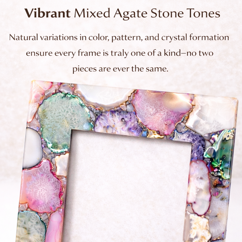 Multi Color Agate Photo Frame