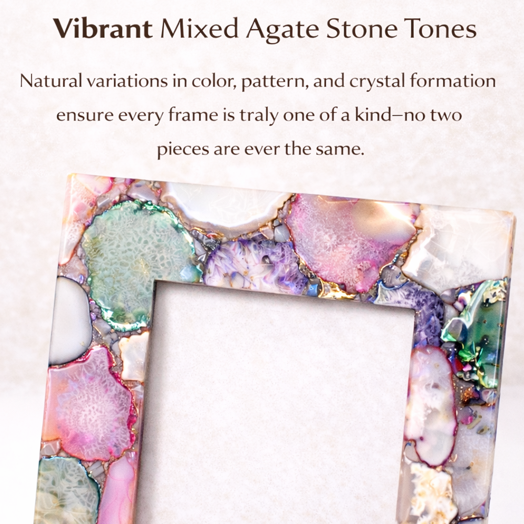 Multi Color Agate Photo Frame